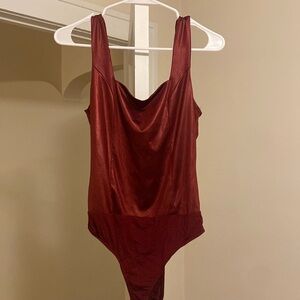 Red/slightly metallic tank top body suit
